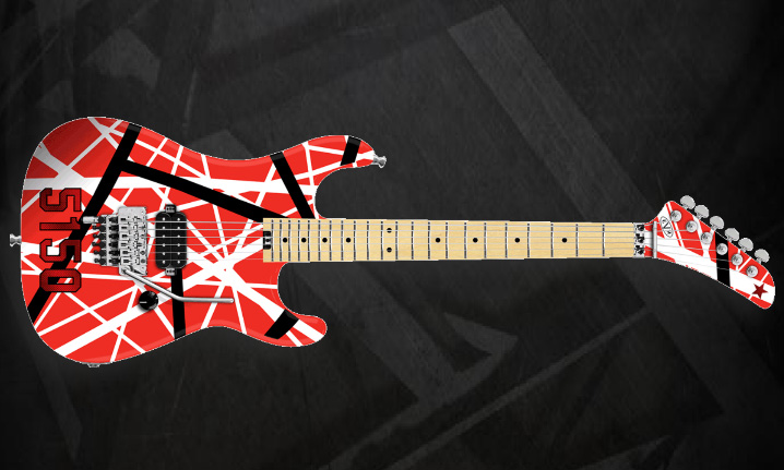 Evh Striped Series 5150 Mex Mn 2017 - Red, Black & White Stripes - Elektrische gitaar in Str-vorm - Variation 1