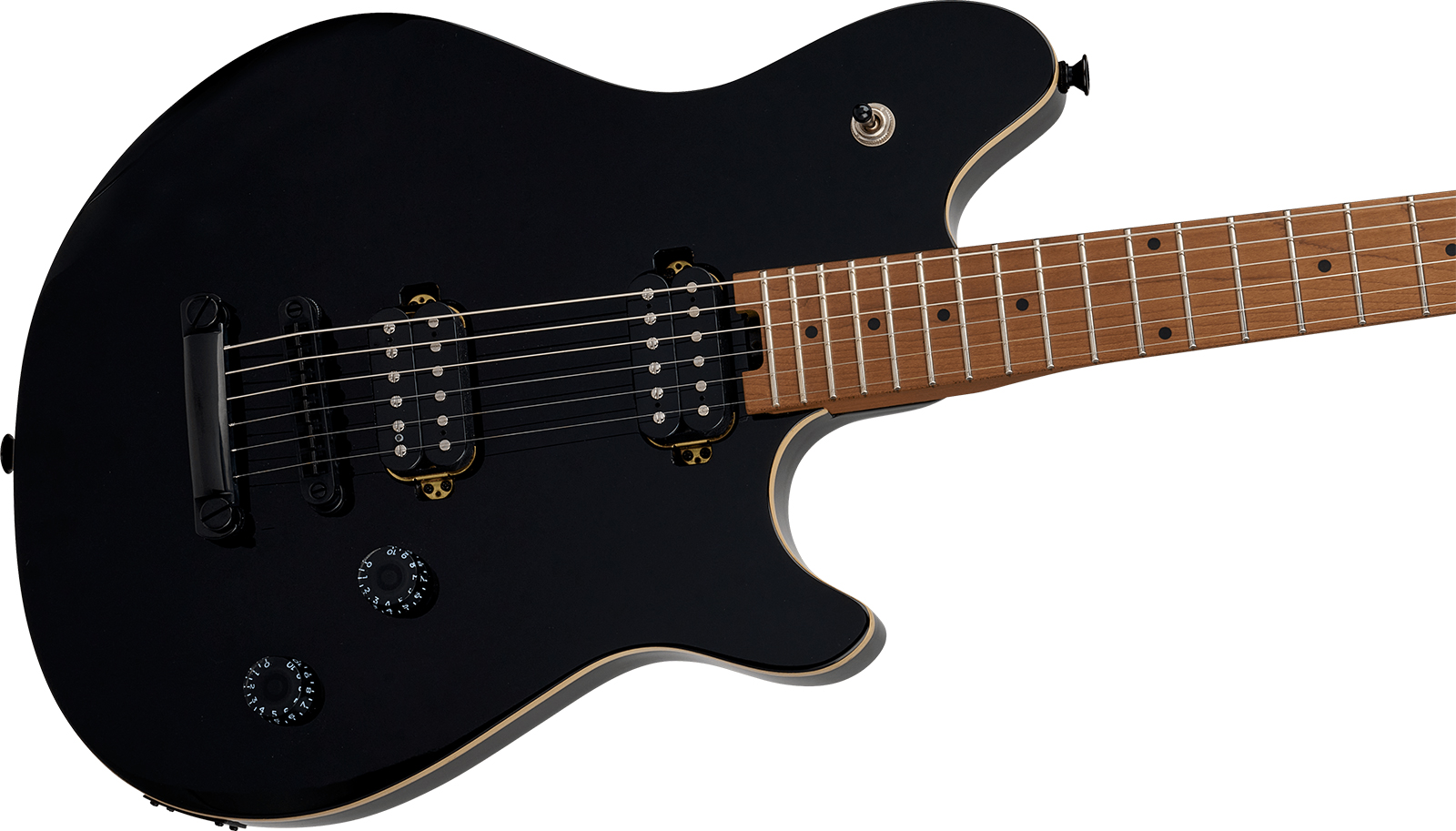 Evh Wolfgang Standard Tom Ind 2h Ht Mn - Gloss Black - Metalen elektrische gitaar - Variation 2