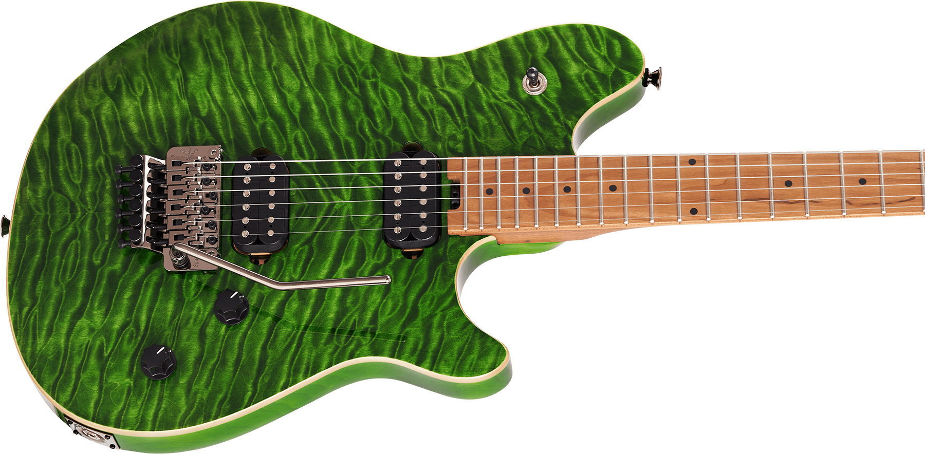 Evh Wolfgang Wg Standard Qm 2h  Fr Mn - Transparent Green - Metalen elektrische gitaar - Variation 2