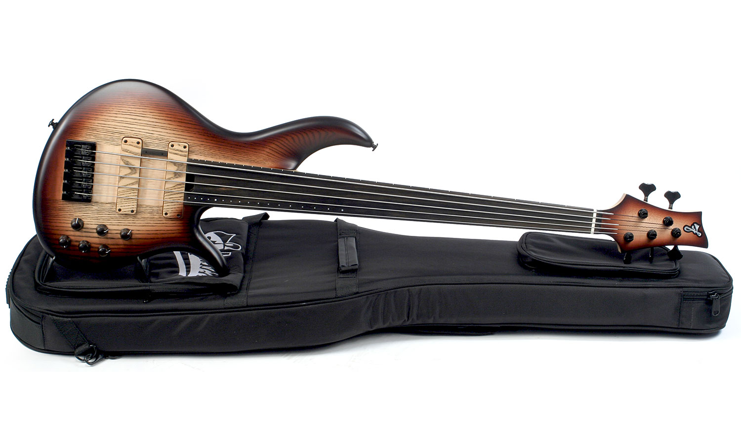 F Bass Bnf5 Fretless 5 String Ebony Fretboard - Brown Burst Satin - Solid body elektrische bas - Variation 1
