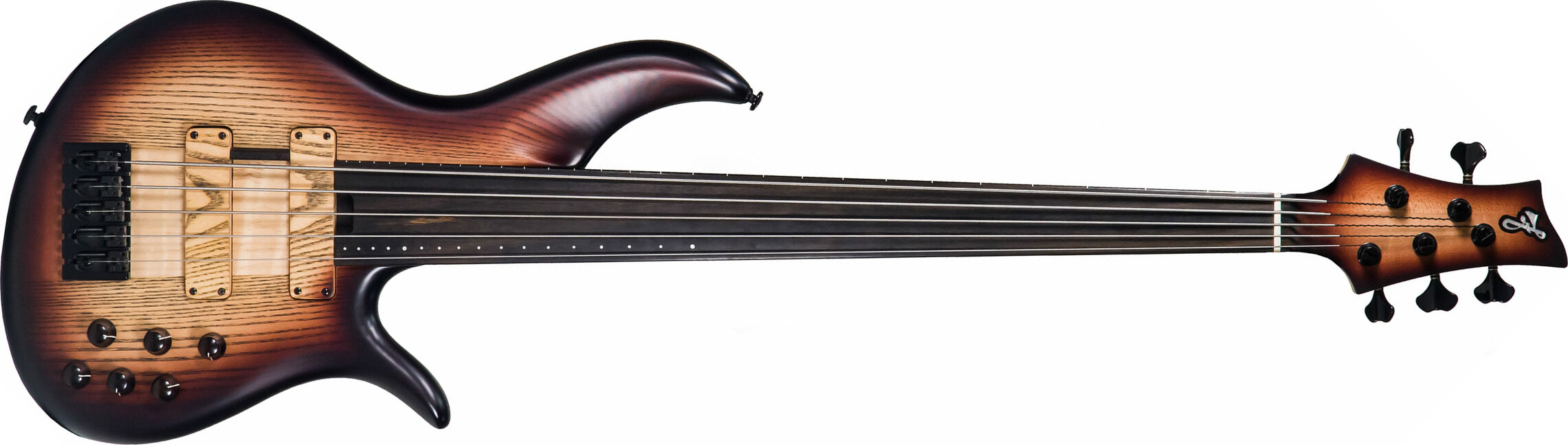 F Bass Bnf5 Fretless 5 String Ebony Fretboard - Brown Burst Satin - Solid body elektrische bas - Main picture