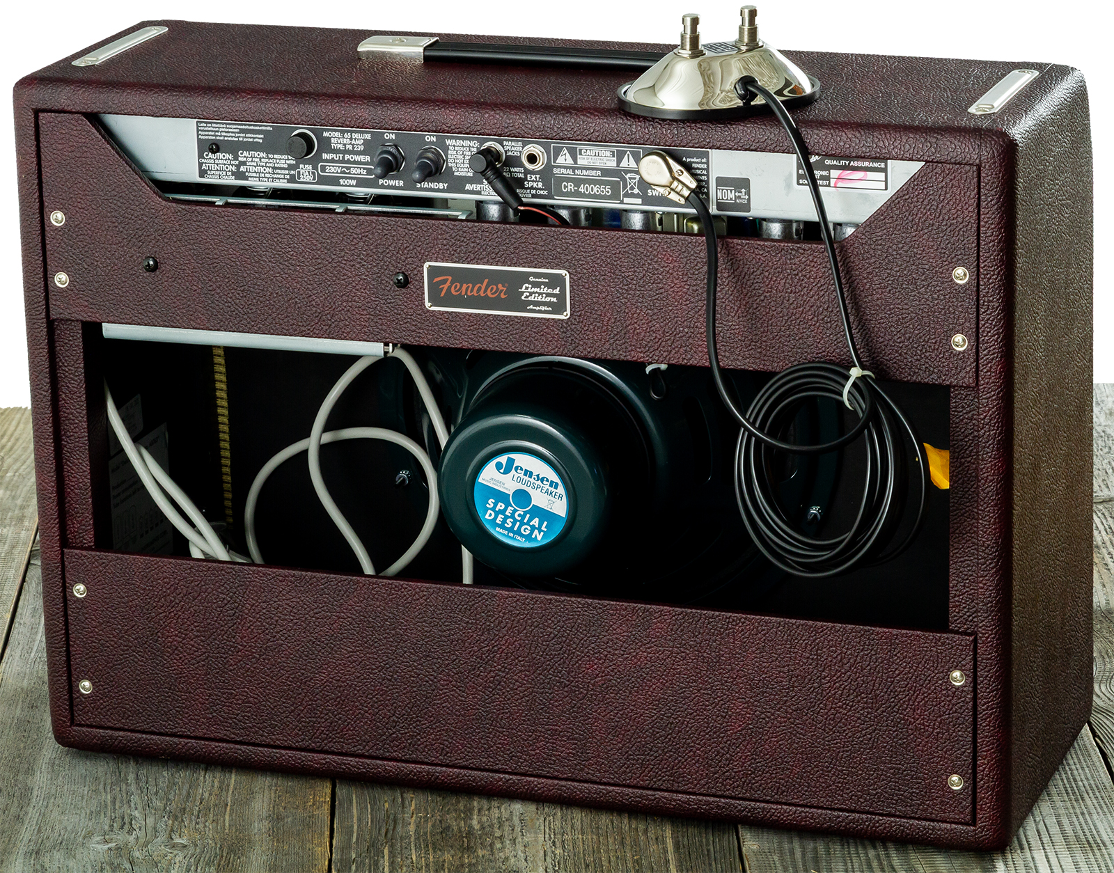 Fender 65 Deluxe Reverb Ltd 22w 1x12 Jensen P12q Bordeaux Blues - Combo voor elektrische gitaar - Variation 1