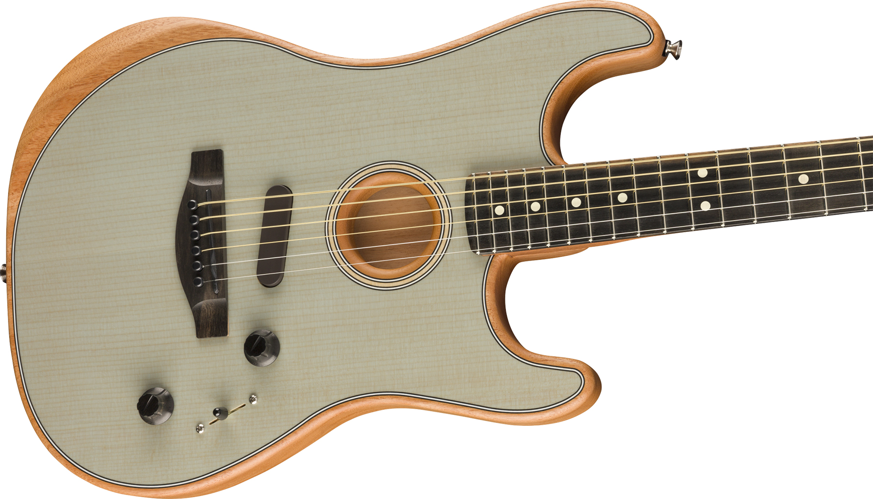 Fender American Acoustasonic Strat Usa Eb - Transparent Sonic Blue - Elektro-akoestische gitaar - Variation 2