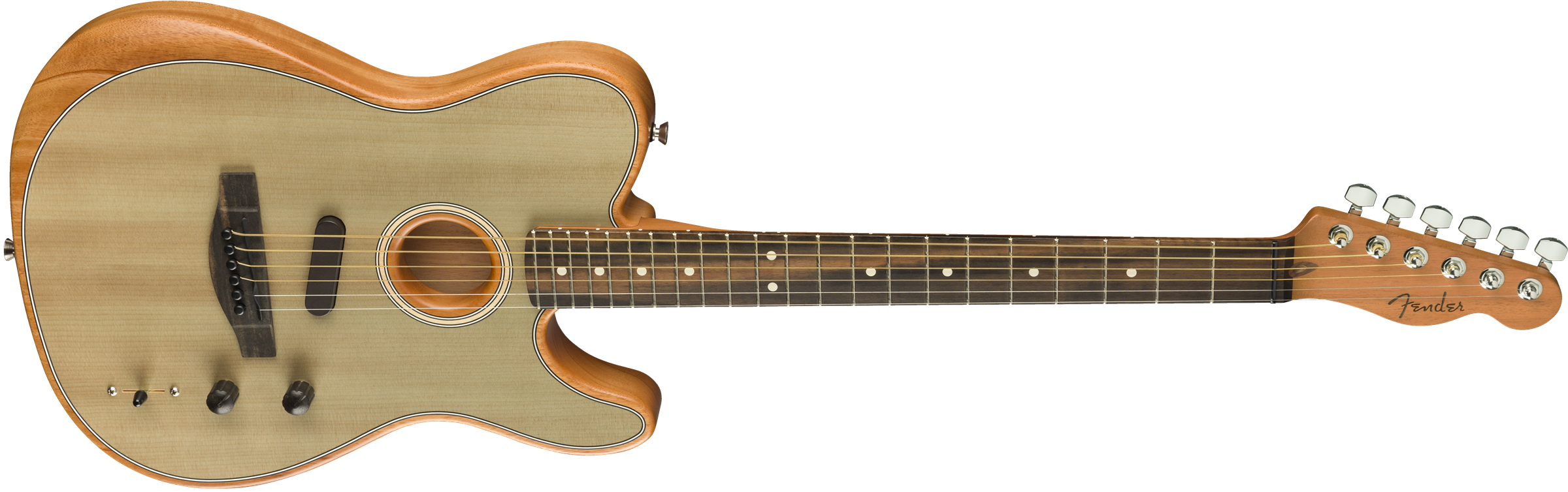 Fender Tele American Acoustasonic Usa Eb - Sonic Gray - Elektro-akoestische gitaar - Variation 2