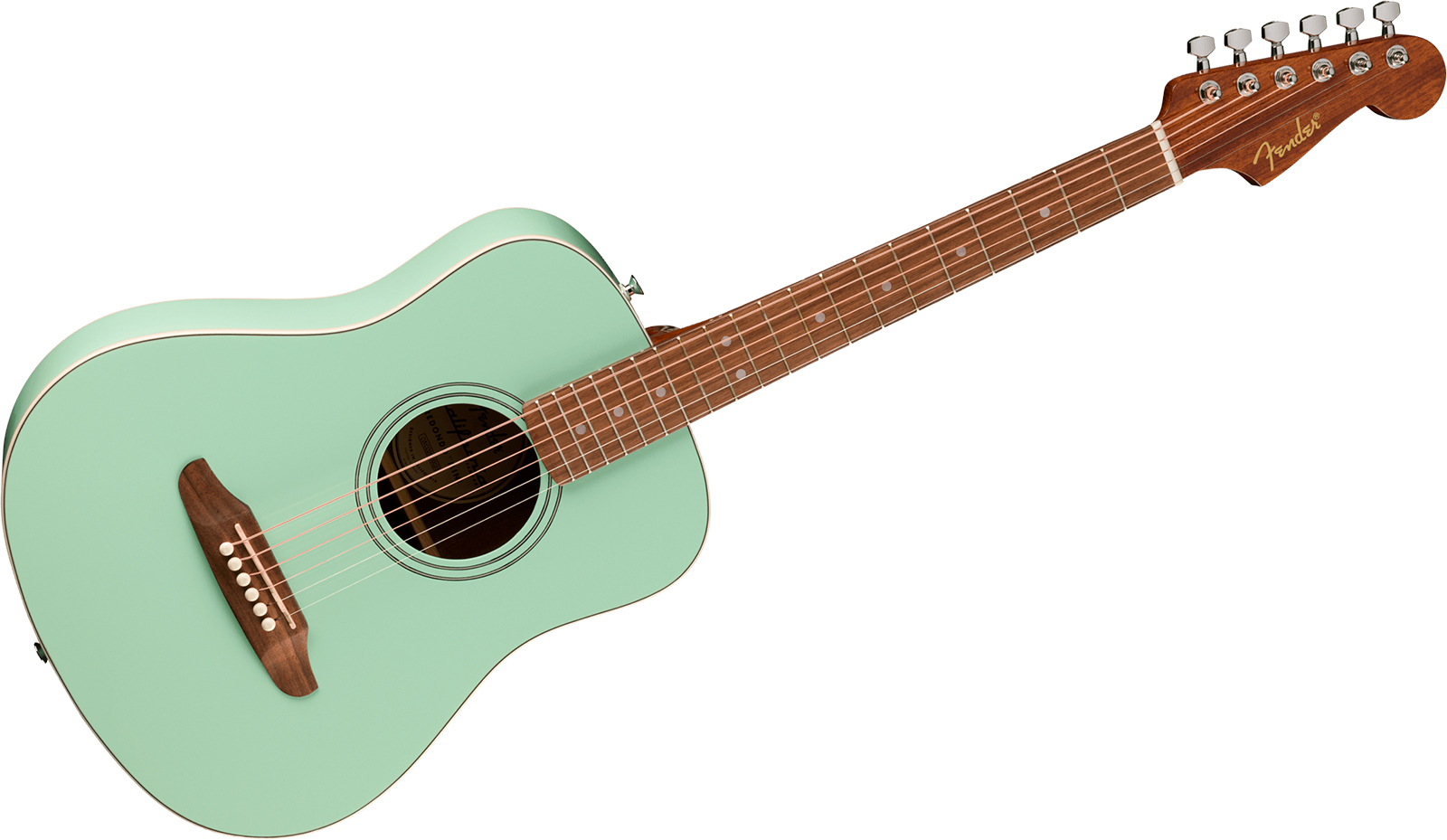 Fender California Standard Redondo Mini Epicea Sapele Noy +housse - Surf Green - Folk gitaar - Variation 1