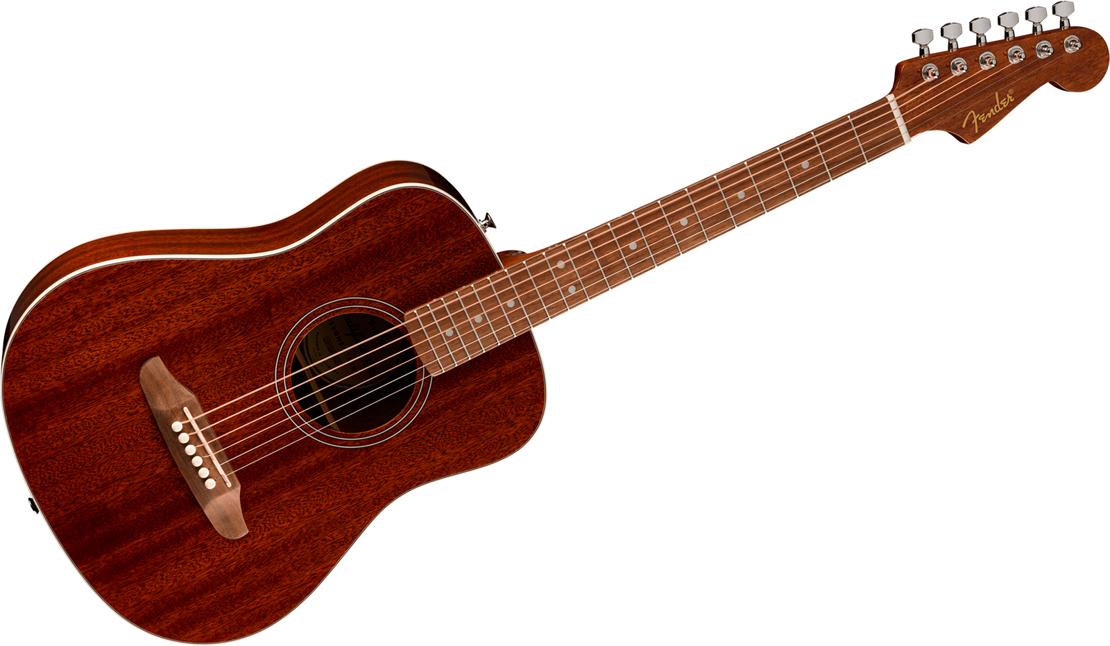 Fender California Standard Redondo Mini Tout Sapele Noy +housse - Natural - Folk gitaar - Variation 1
