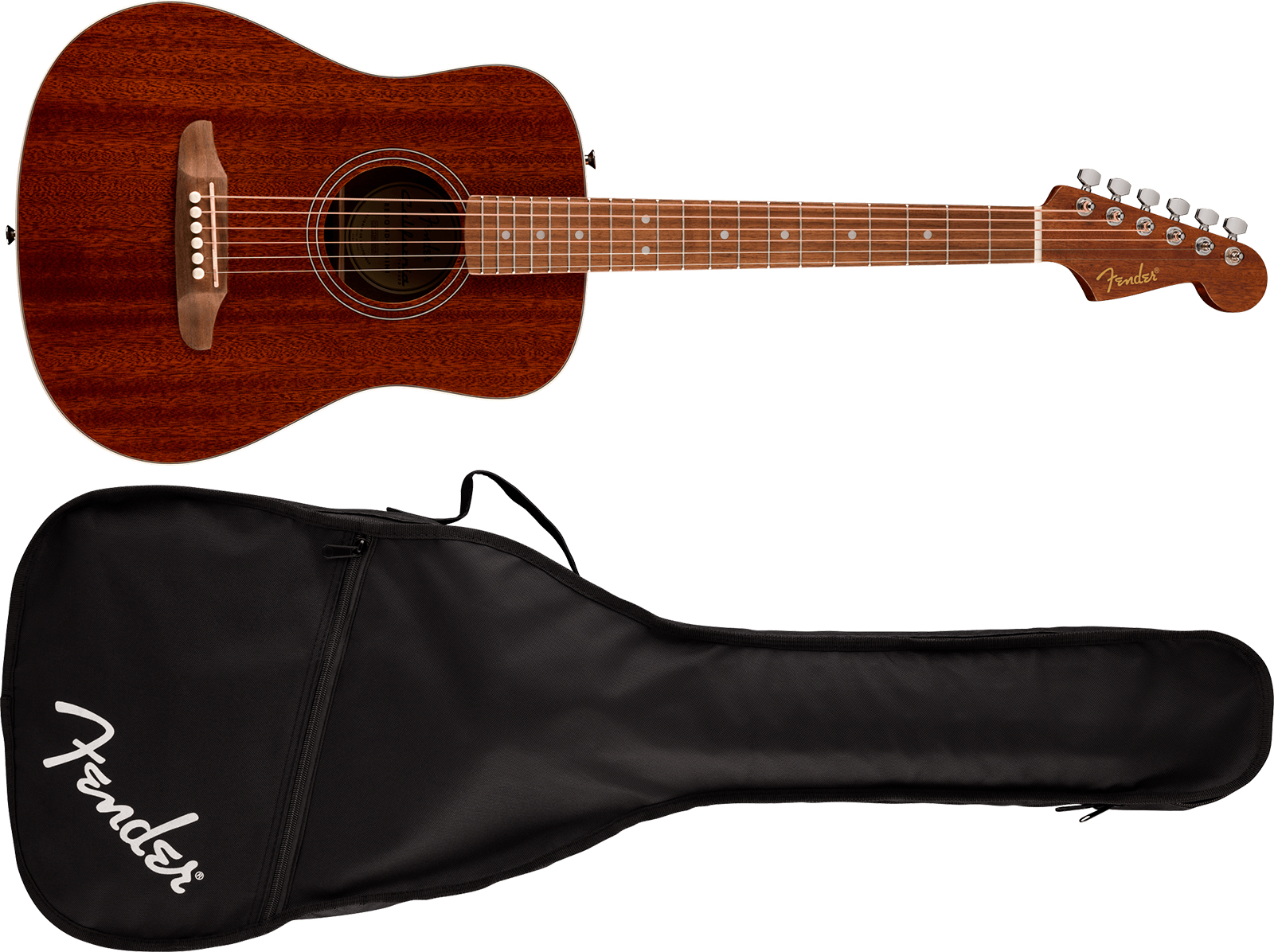 Fender California Standard Redondo Mini Tout Sapele Noy +housse - Natural - Folk gitaar - Variation 4