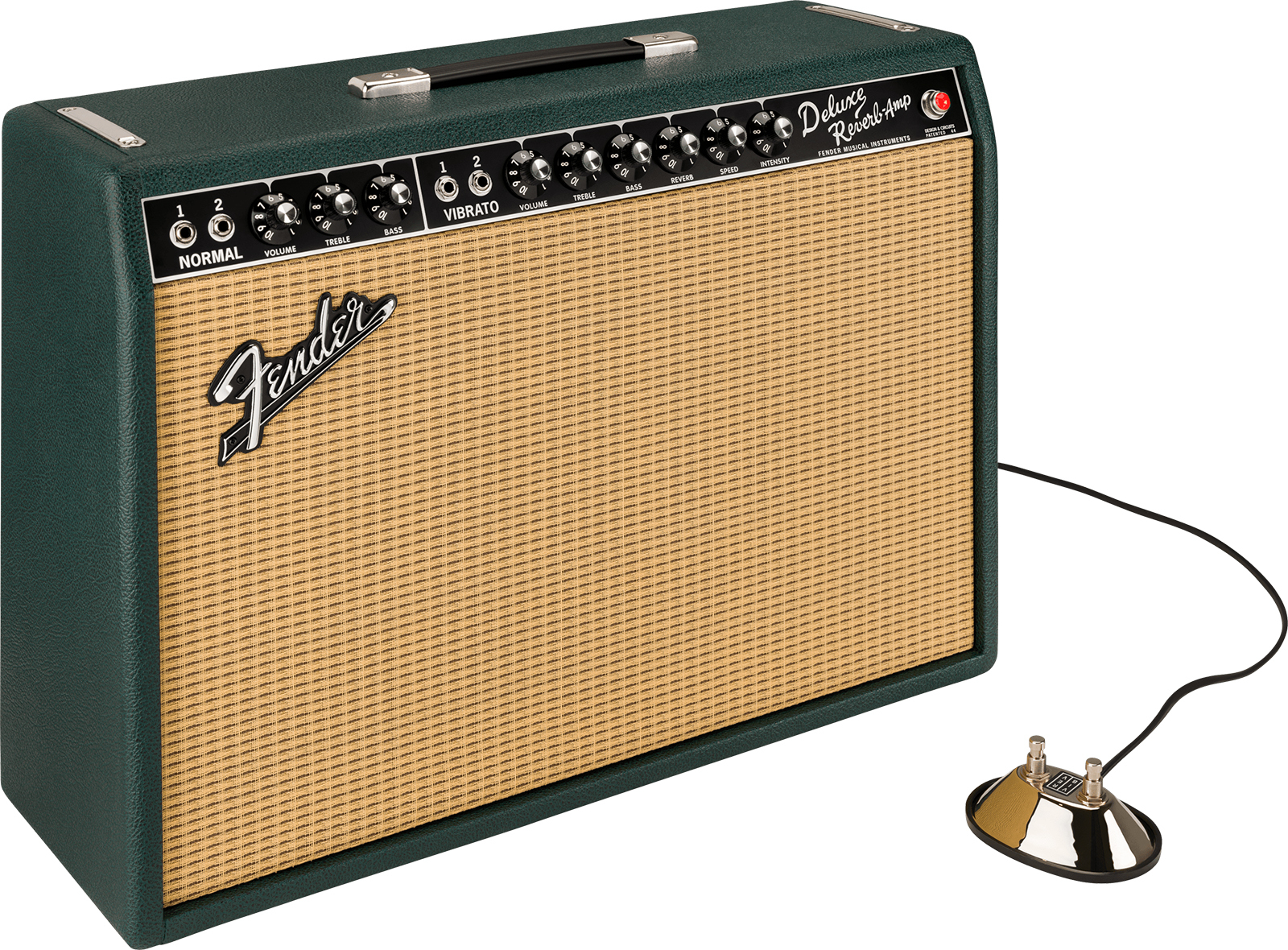 Fender 65 Deluxe Reverb Ltd 22w 6v6 1x12 Eminence Sc64 British Racing Green - Combo voor elektrische gitaar - Main picture