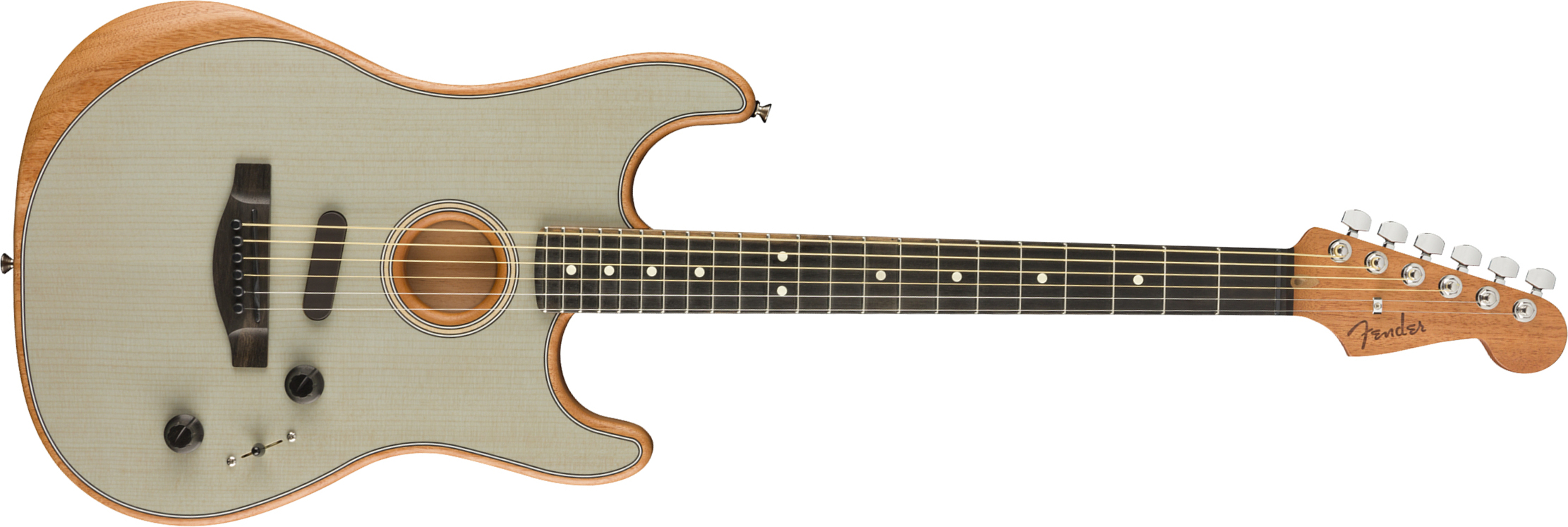Fender American Acoustasonic Strat Usa Eb - Transparent Sonic Blue - Elektro-akoestische gitaar - Main picture