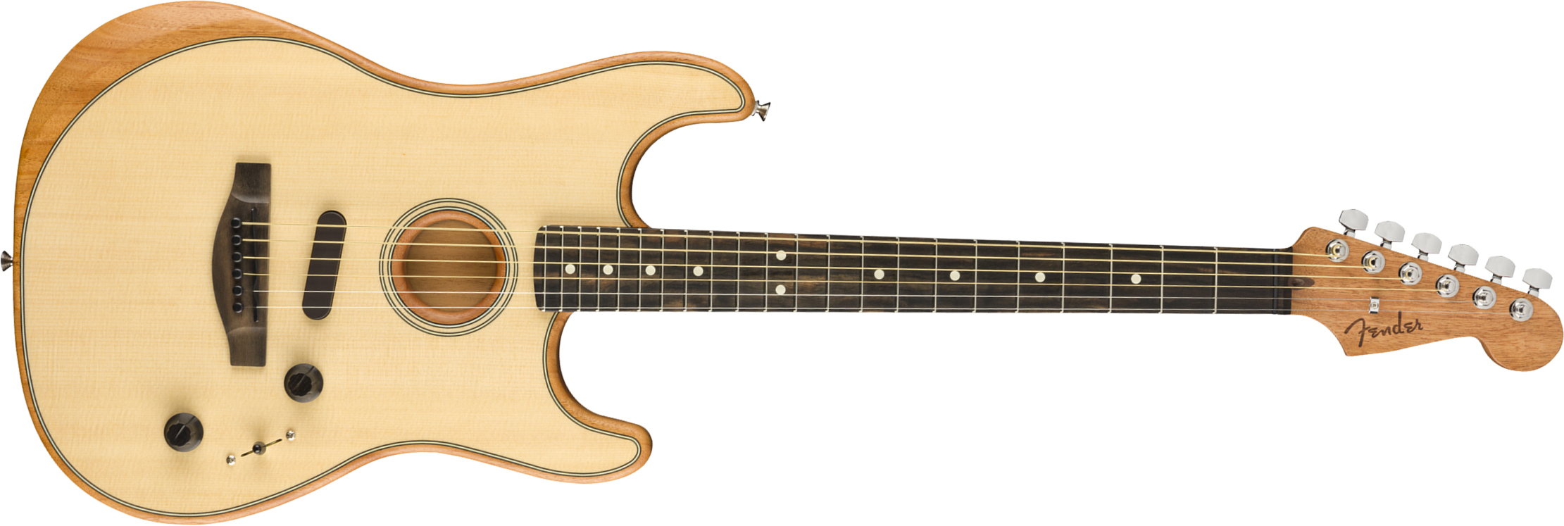 Fender American Acoustasonic Strat Usa Eb - Natural - Elektro-akoestische gitaar - Main picture