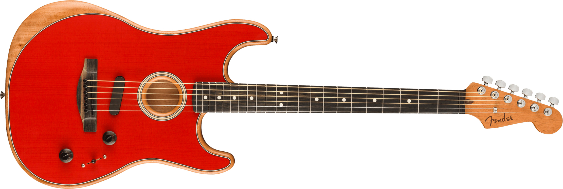Fender American Acoustasonic Strat Usa Eb - Dakota Red - Elektro-akoestische gitaar - Main picture