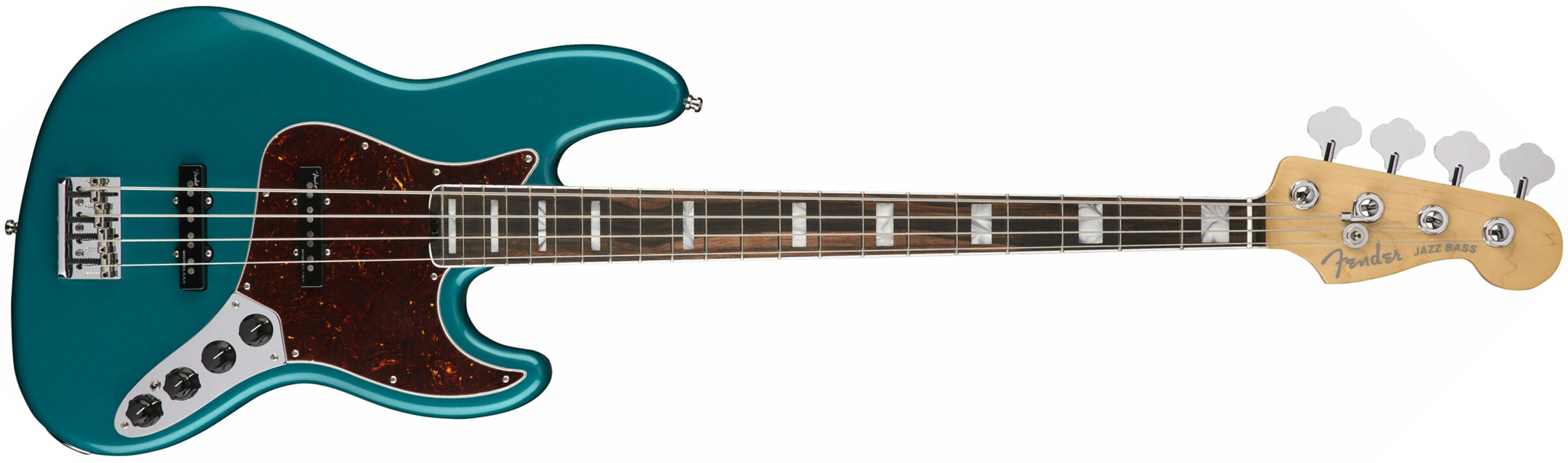 Fender American Elite Jazz Bass 2018 Usa Eb - Ocean Turquoise - Solid body elektrische bas - Main picture