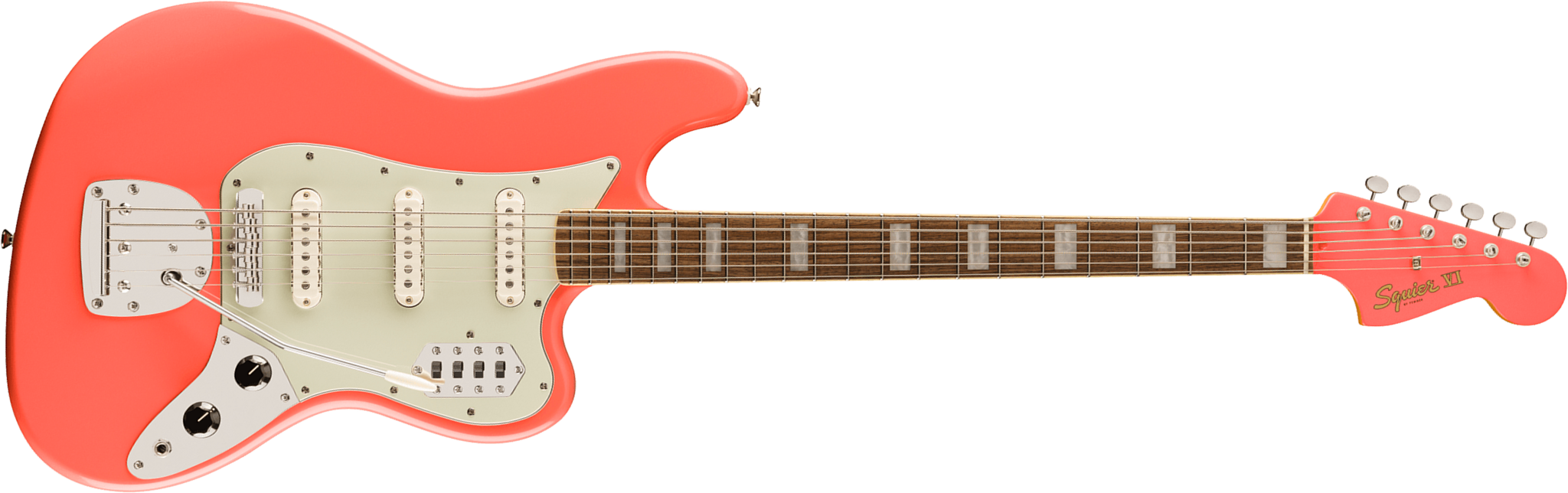 Fender Bass Vi Classic Vibe Fsr Ltd 3s Trem Lau - Tahitian Coral - Solid body elektrische bas - Main picture
