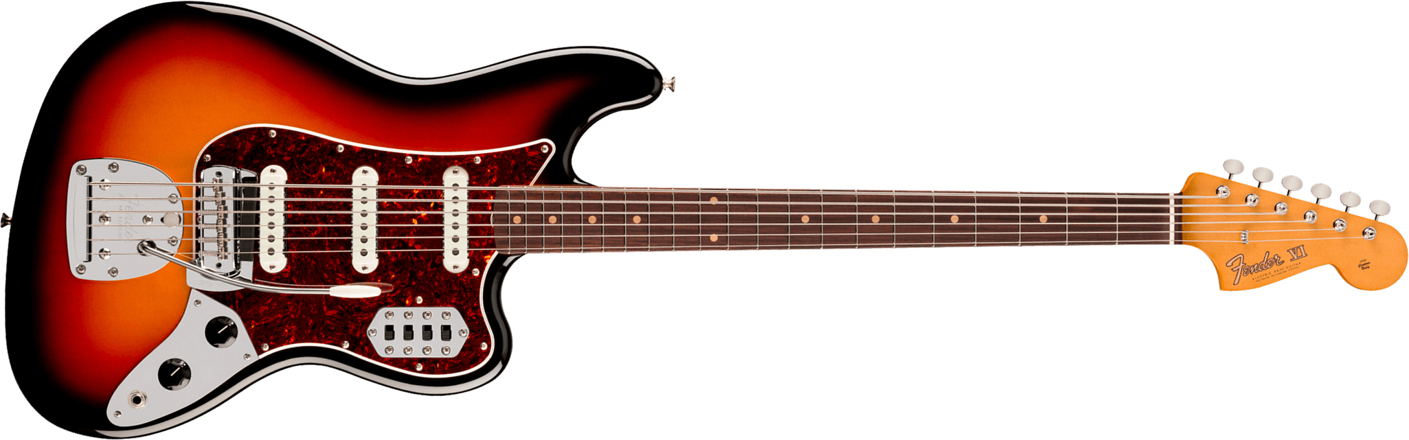 Fender Bass Vi Early 60s Vintera 3 Mex Rw - 3-color Sunburst - Solid body elektrische bas - Main picture