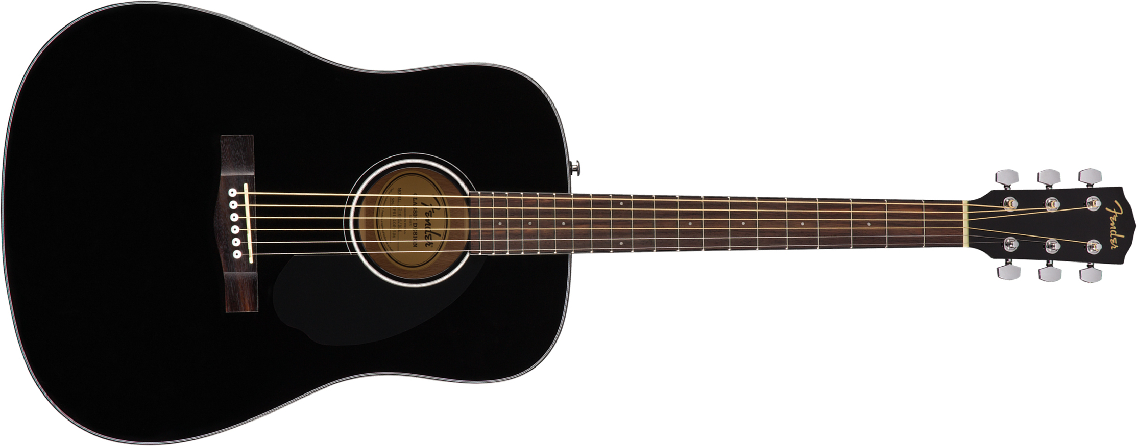 Fender Cd-60s 2019 Dreadnought Epicea Acajou Wal - Black - Westerngitaar & electro - Main picture