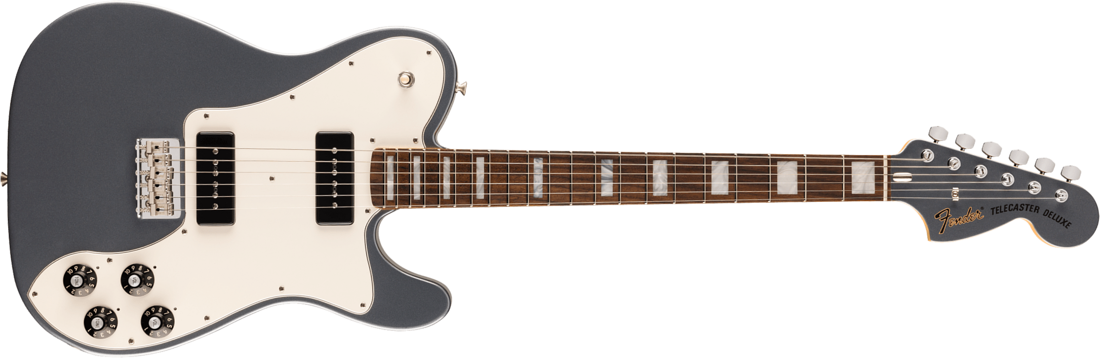 Fender Chris Shiflett Tele Cleaver Usa Signature 2s Ht Rw - Charcoal Frost Metallic - Kenmerkende elektrische gitaar - Main picture