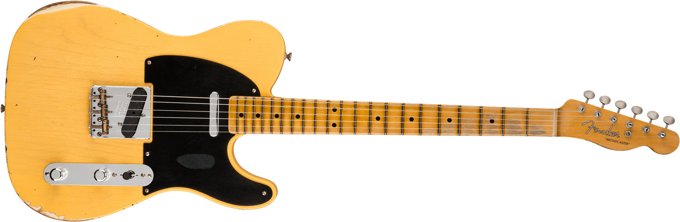Fender Custom Shop Broadcaster Tele 70th Anniversary Ltd Mn - Relic Aged Nocaster Blonde - Televorm elektrische gitaar - Main picture