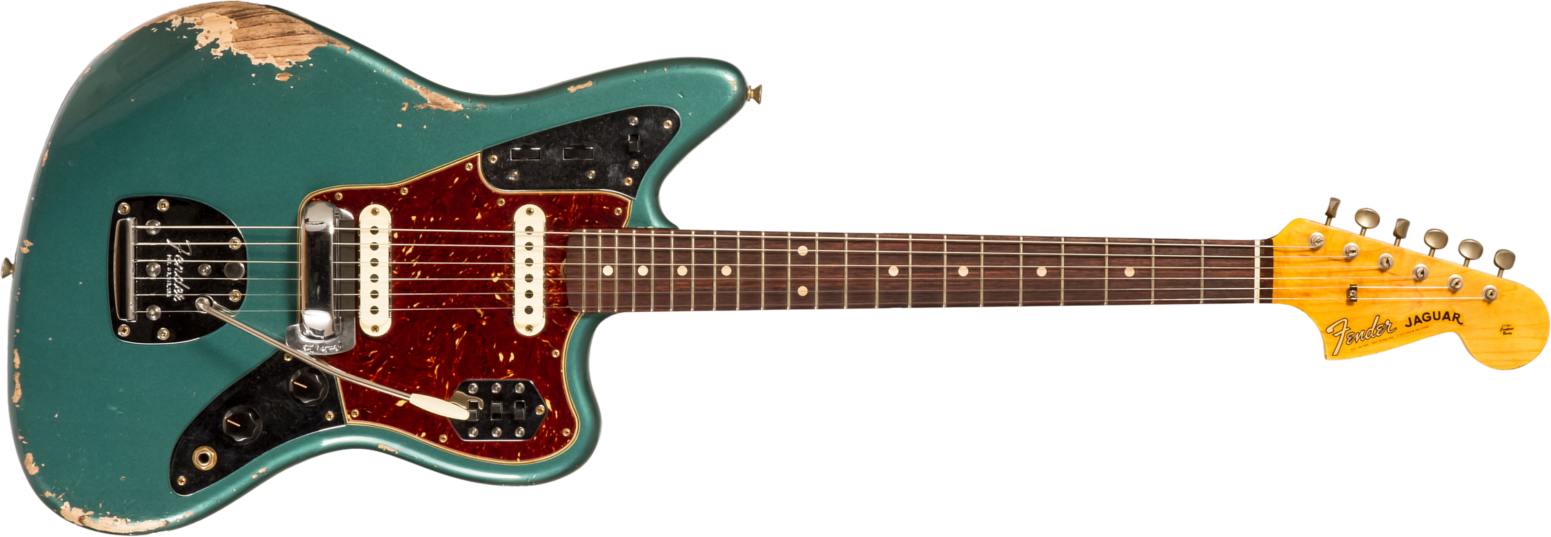 Fender Custom Shop Jaguar 1962 Rw 2s Trem Rw #r138212 - Heavy Relic Sherwood Green Metallic - Enkel gesneden elektrische gitaar - Main picture