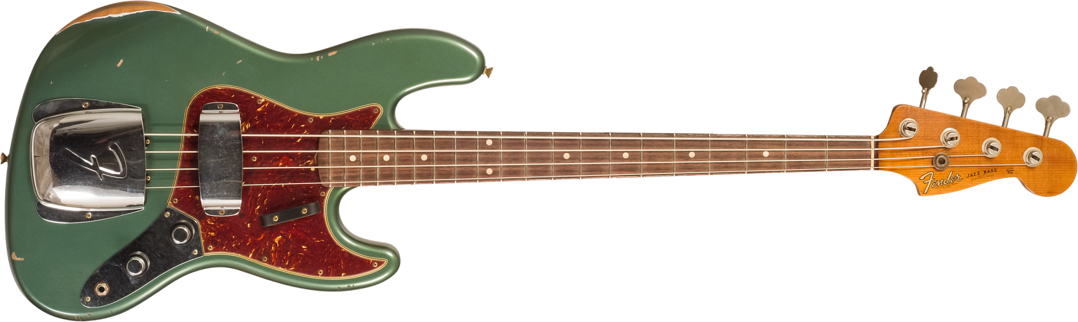 Fender Custom Shop Jazz Bass 1963 Rw #r135891 - Relic Sherwood Green Metallic - Solid body elektrische bas - Main picture