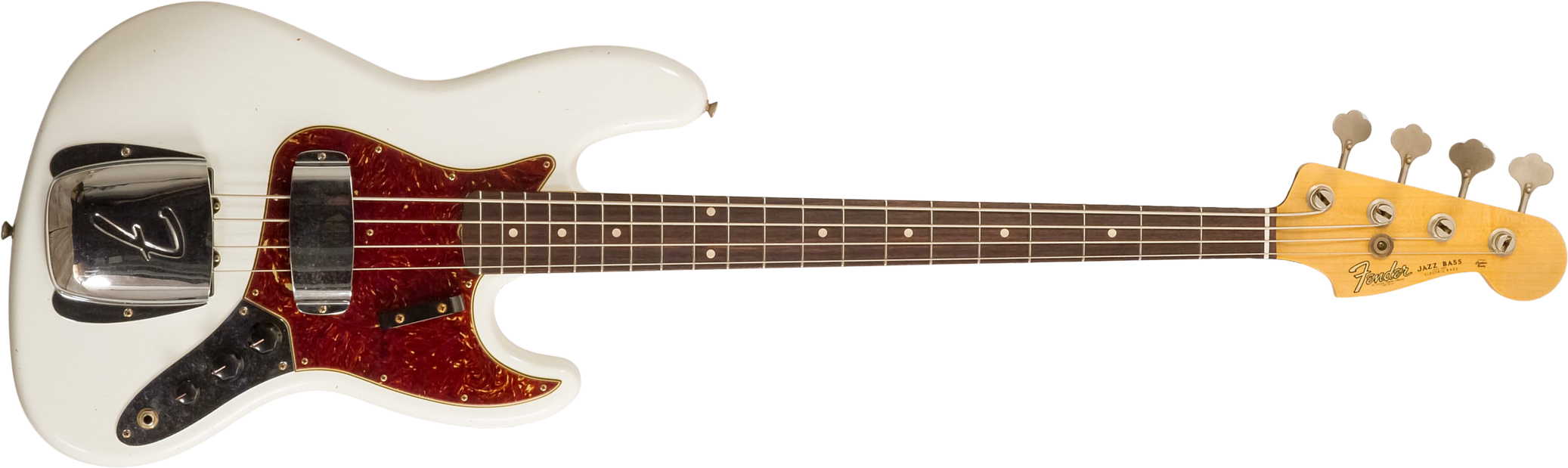 Fender Custom Shop Jazzbass 1964 Rw #r145112 - Journeyman Relic Olympic White - Solid body elektrische bas - Main picture