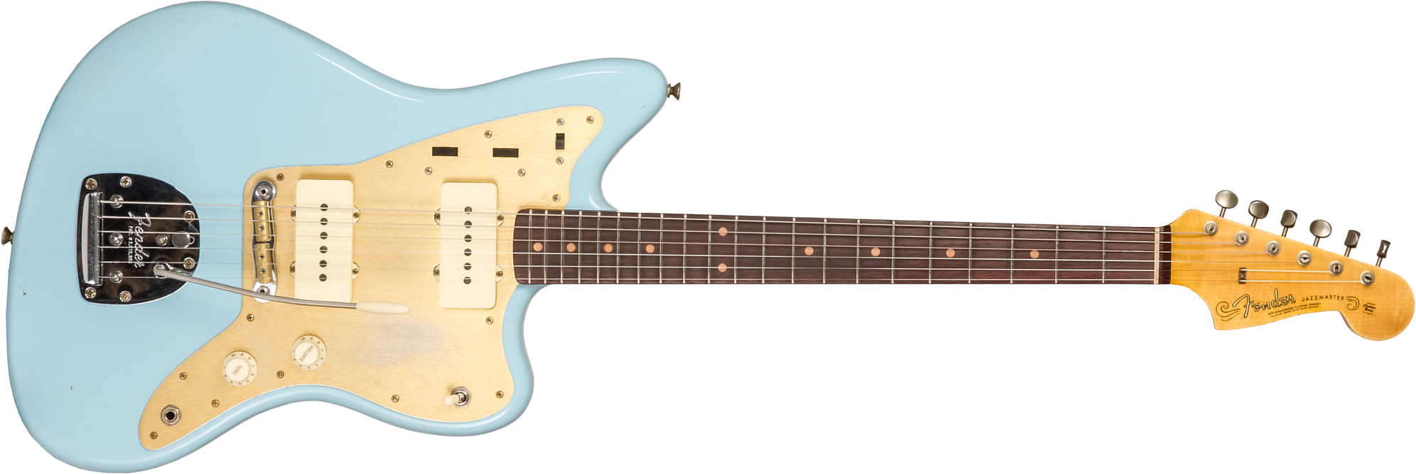 Fender Custom Shop Jazzmaster 1959 250k 2s Trem Rw #cz576203 - Journeyman Relic Aged Daphne Blue - Retro-rock elektrische gitaar - Main picture
