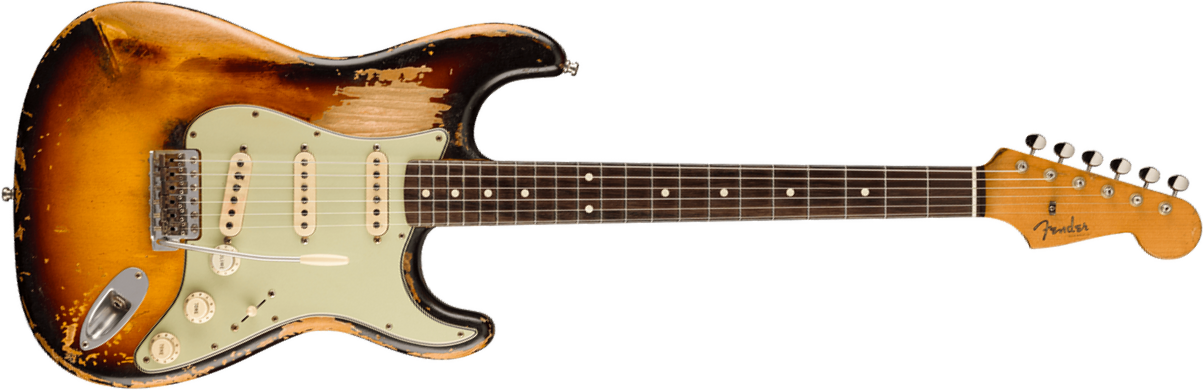 Fender Custom Shop John Frusciante Masterbuilt P.waller 3s Trem Rw - Heavy Relic 3-color Sunburst - Kenmerkende elektrische gitaar - Main picture