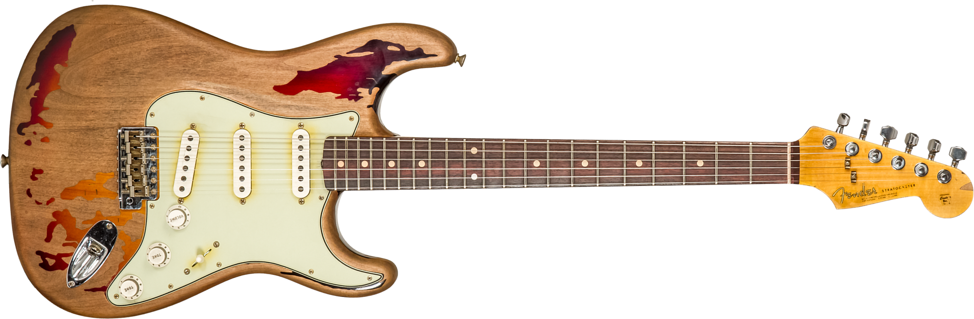 Fender Custom Shop Rory Gallagher Strat Masterbuilt D.wilson Signature 3s Trem Rw - Heavy Relic 3-color Sunburst - Elektrische gitaar in Strat vorm - 