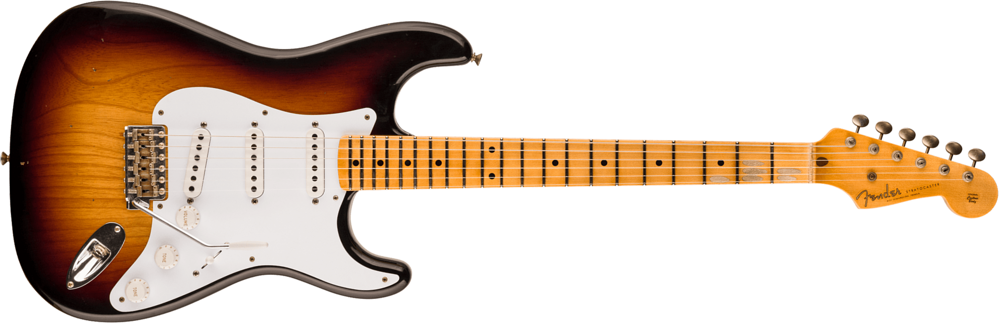 Fender Custom Shop Strat 1954 70th Anniv. 3s Trem Mn - Journeyman Relic Wide-fade 2-color Sunburst - Elektrische gitaar in Str-vorm - Main picture
