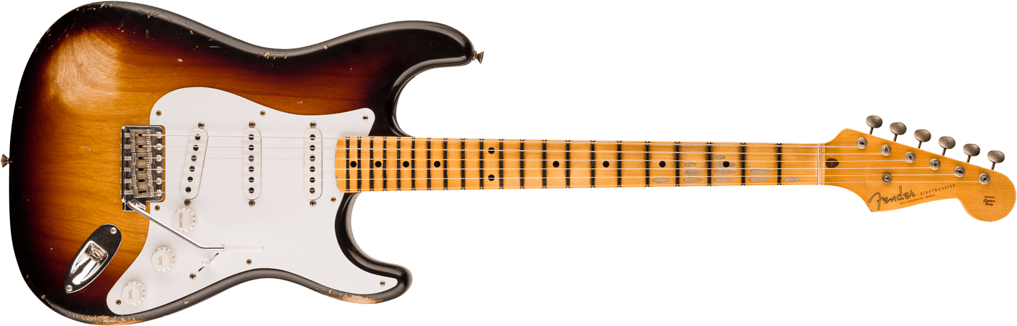 Fender Custom Shop Strat 1954 70th Anniv. 3s Trem Mn - Relic Wide-fade 2-color Sunburst - Elektrische gitaar in Str-vorm - Main picture