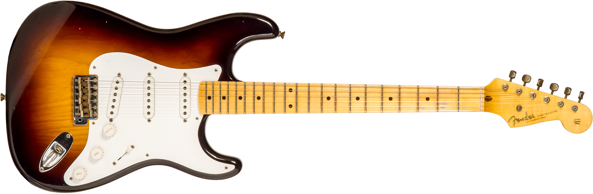 Fender Custom Shop Strat 1954 70th Anniv. 3s Trem Mn #xn4193 - Journeyman Relic Wide-fade 2-color Sunburst - Elektrische gitaar in Str-vorm - Main pic