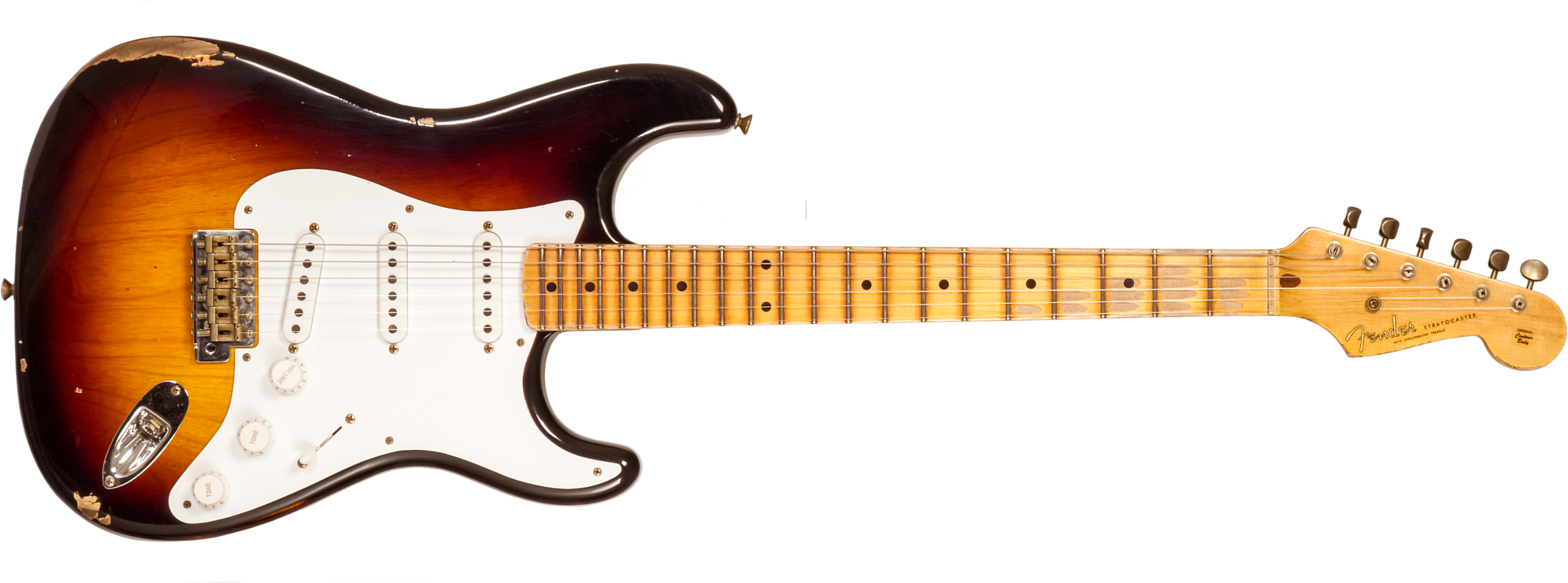 Fender Custom Shop Strat 1954 70th Anniv. 3s Trem Mn #xn4856 - Relic 2-color Sunburst - Elektrische gitaar in Str-vorm - Main picture