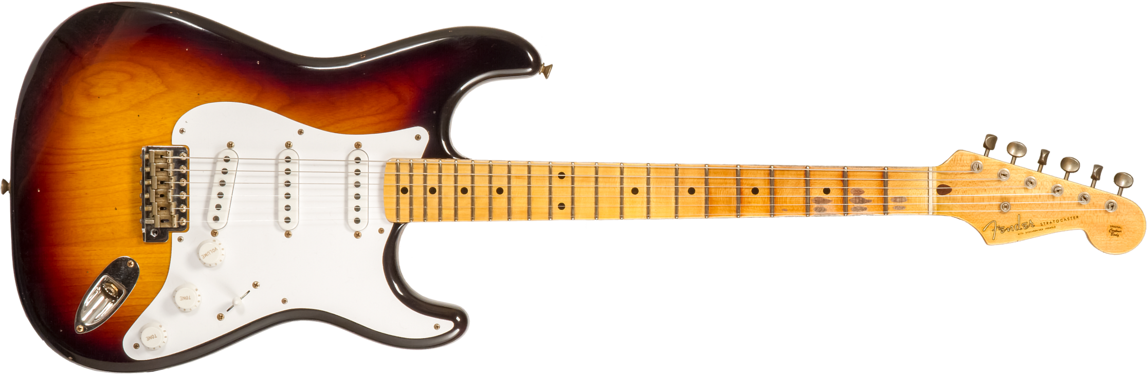 Fender Custom Shop Strat 1954 70th Anniv. 3s Trem Mn #xn4858 - Journeyman Relic 2-color Sunburst - Elektrische gitaar in Str-vorm - Main picture