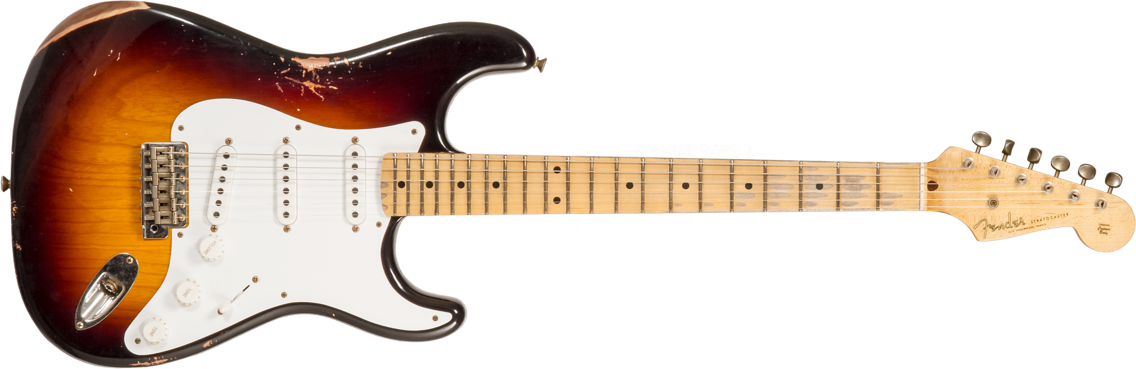 Fender Custom Shop Strat 1954 70th Anniv. 3s Trem Mn #xn4859 - Relic 2-color Sunburst - Elektrische gitaar in Str-vorm - Main picture