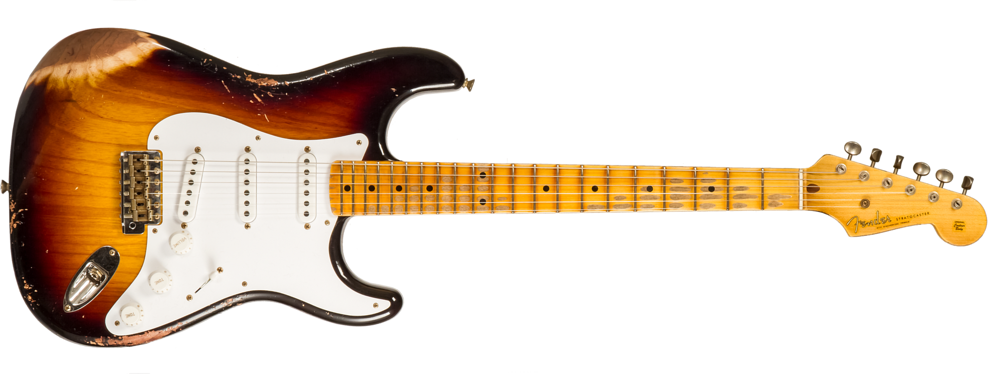 Fender Custom Shop Strat 1954 70th Anniv. 3s Trem Mn #xn4888 - Heavy Relic 2-color Sunburst - Elektrische gitaar in Str-vorm - Main picture