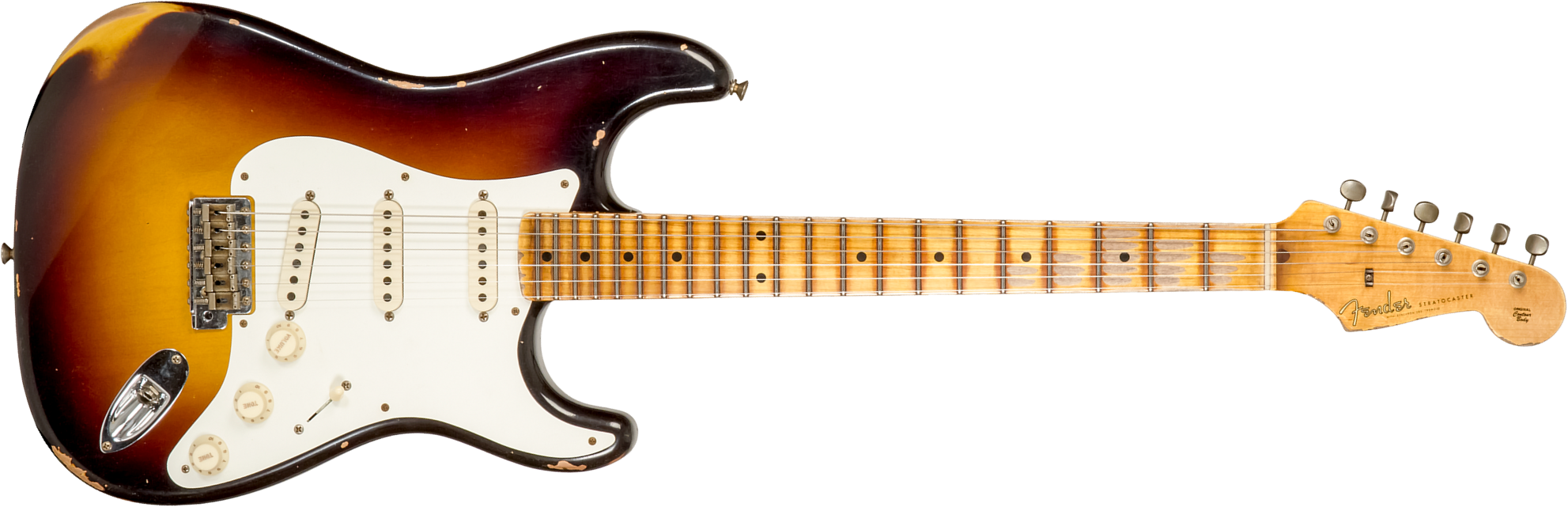 Fender Custom Shop Strat 1957 3s Trem Mn #cz575421 - Relic 2-color Sunburst - Elektrische gitaar in Str-vorm - Main picture
