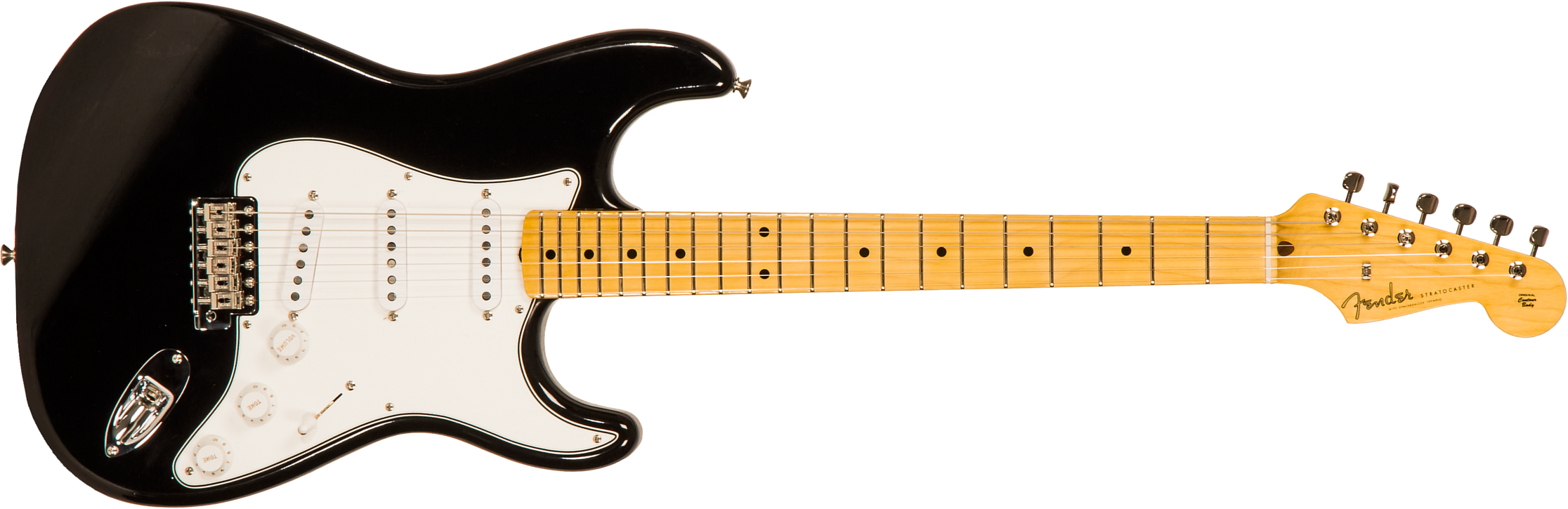 Fender Custom Shop Strat 1958 3s Trem Mn #r113828 - Closet Classic Black - Elektrische gitaar in Str-vorm - Main picture