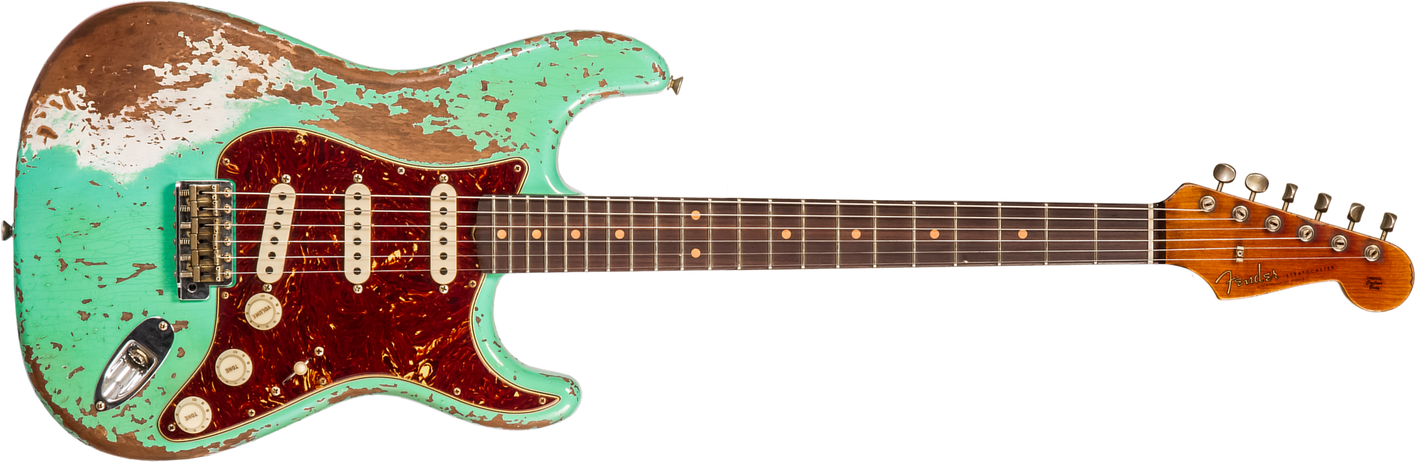 Fender Custom Shop Strat 1960 3s Trem Rw #cz579718 - Super Heavy Relic Sea Foam Green - Elektrische gitaar in Str-vorm - Main picture