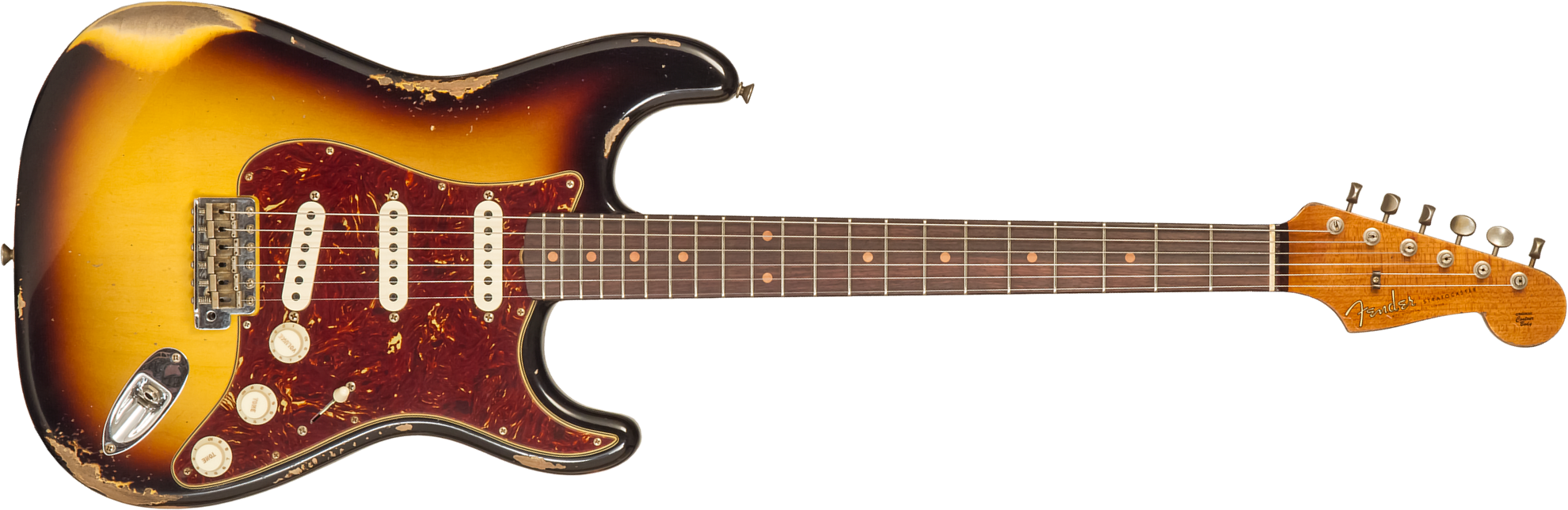 Fender Custom Shop Strat 1961 3s Trem Rw #cz575233 - Heavy Relic 3-color Sunburst - Elektrische gitaar in Str-vorm - Main picture