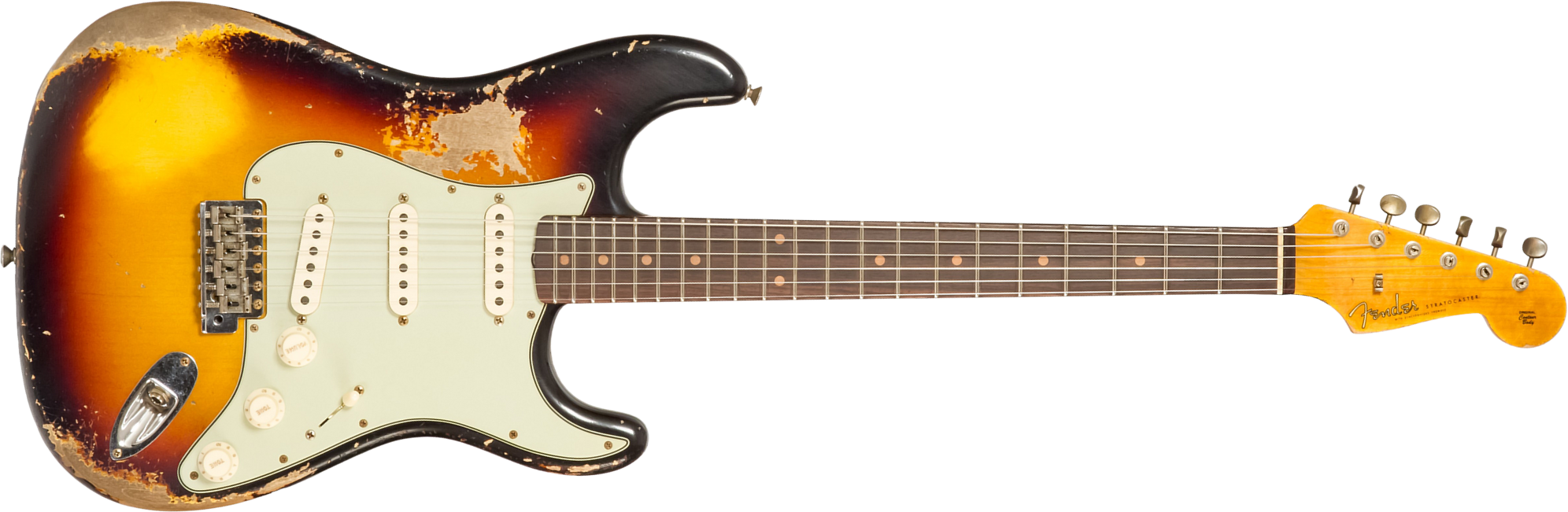 Fender Custom Shop Strat 1961 Bone Tone 3s Trem #cz584251 - Super Heavy Relic 3-color Sunburst - Elektrische gitaar in Str-vorm - Main picture