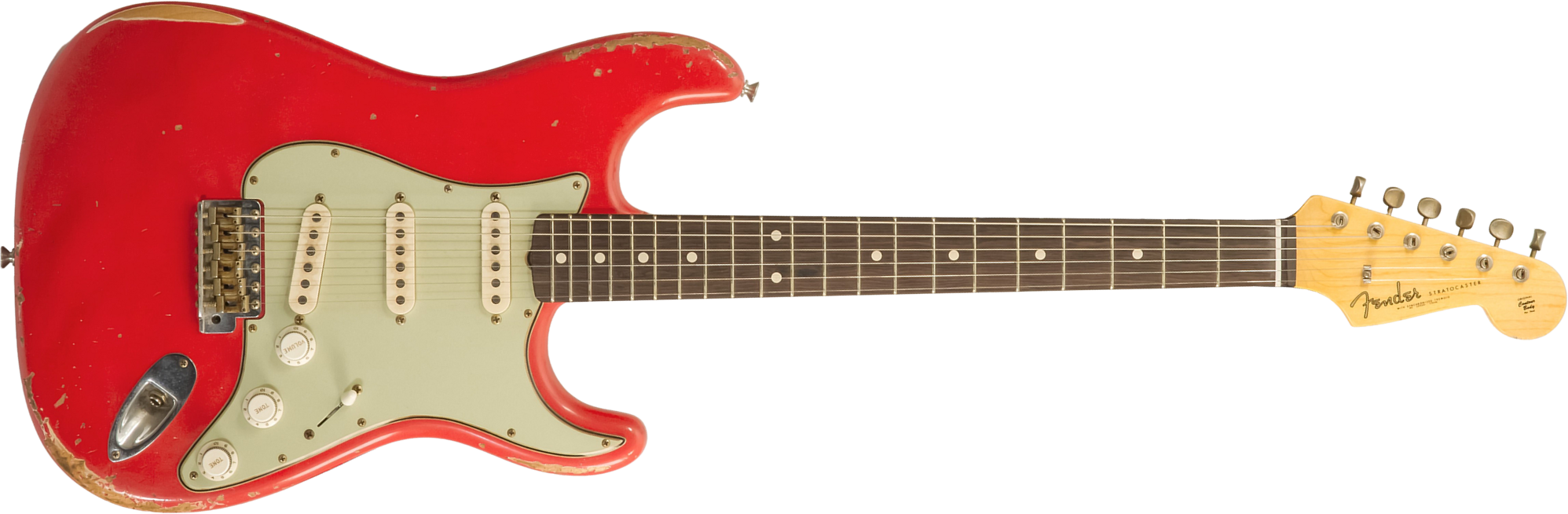 Fender Custom Shop Strat 1961 Masterbuilt K.mcmillin 3s Trem Abw #r132221 - Relic Fiesta Red - Elektrische gitaar in Strat vorm - Main picture