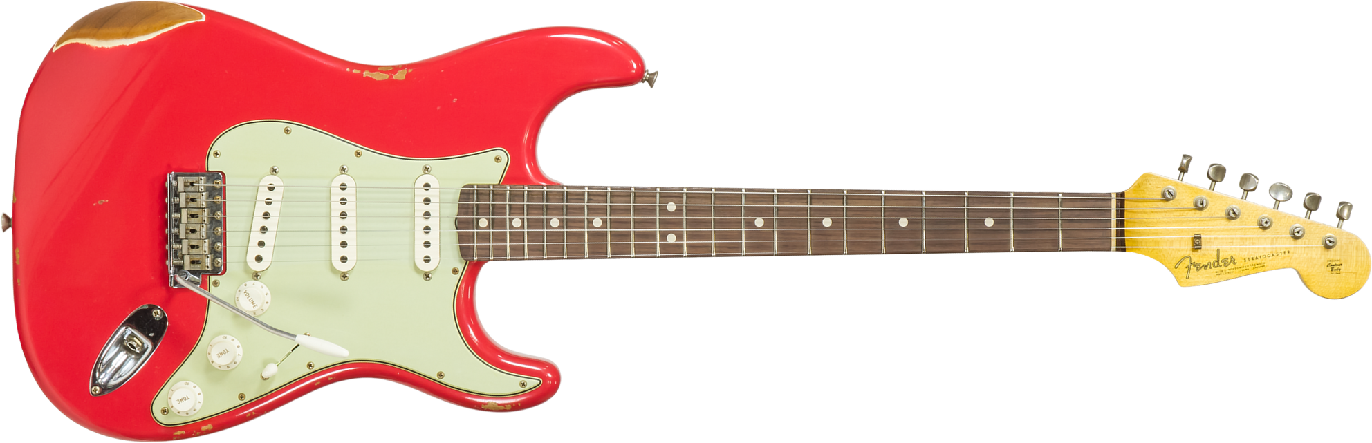 Fender Custom Shop Strat 1963 3s Trem Rw #r117571 - Relic Fiesta Red - Elektrische gitaar in Str-vorm - Main picture
