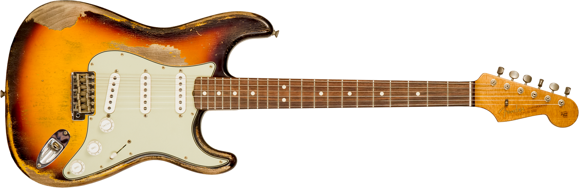 Fender Custom Shop Strat 1963 Masterbuilt G.fessler 3s Trem Rw #r125321 - Relic 3-color Sunburst - Elektrische gitaar in Str-vorm - Main picture