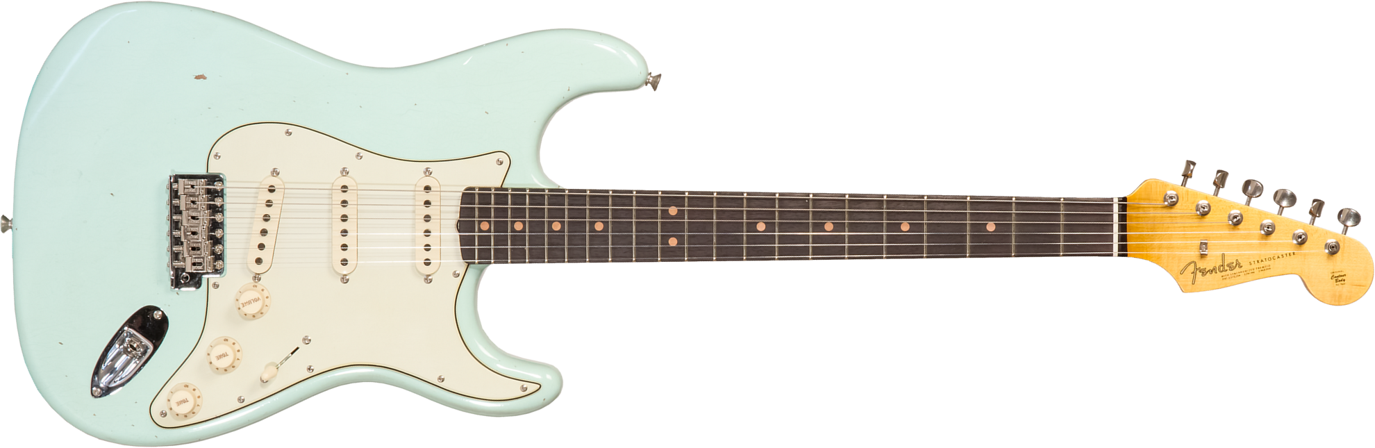Fender Custom Shop Strat 1964 3s Trem Rw #cz570381 - Journeyman Relic Aged Surf Green - Elektrische gitaar in Str-vorm - Main picture