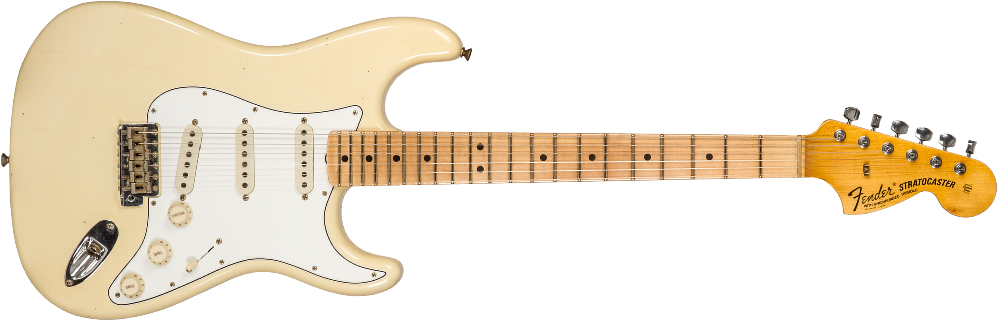 Fender Custom Shop Strat 1969 3s Trem Mn #cz576216 - Journeyman Relic Aged Vintage White - Elektrische gitaar in Str-vorm - Main picture