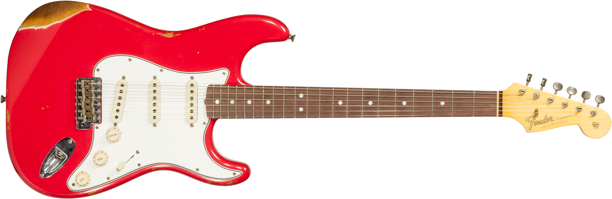Fender Custom Shop Strat Late 1964 3s Trem Rw #cz568395 - Relic Aged Fiesta Red - Elektrische gitaar in Str-vorm - Main picture