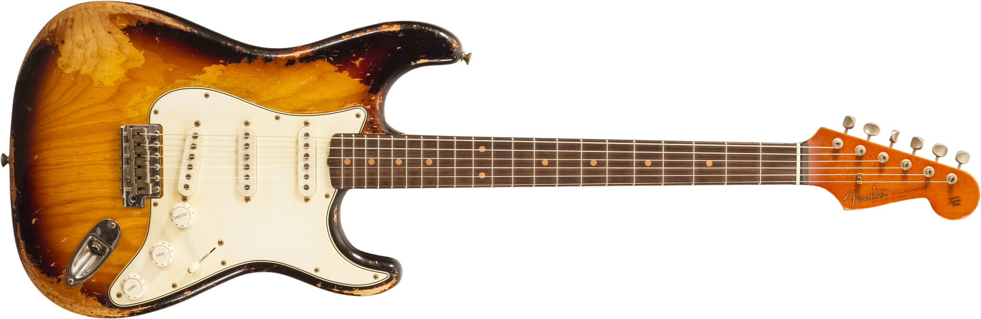 Fender Custom Shop Strat Masterbuilt L.perry 3s Trem Rw #r132309 - Heavy Relic 2-color Sunburst - Elektrische gitaar in Strat vorm - Main picture