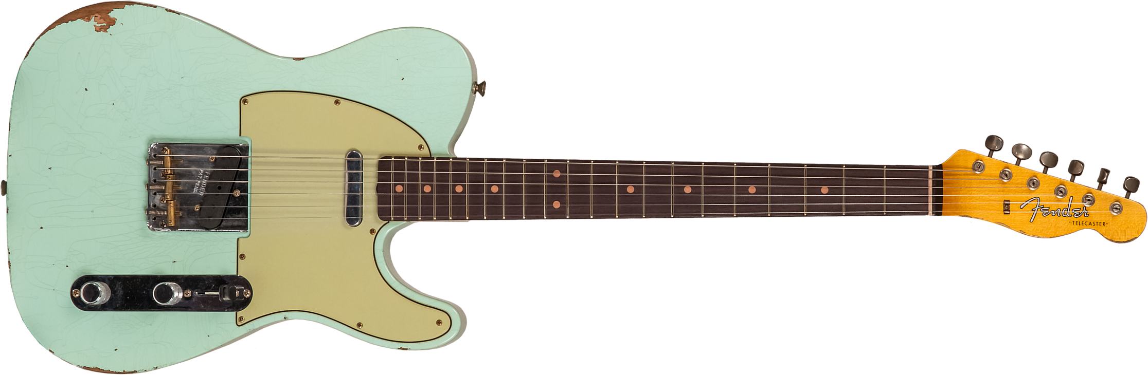 Fender Custom Shop Tele 1961 2s Ht Rw #cz565334 - Relic Faded Surf Green - Televorm elektrische gitaar - Main picture