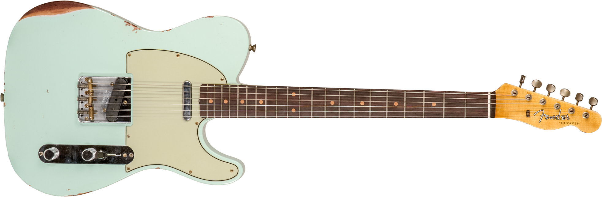 Fender Custom Shop Tele 1961 2s Ht Rw #cz576010 - Relic Aged Surf Green - Televorm elektrische gitaar - Main picture