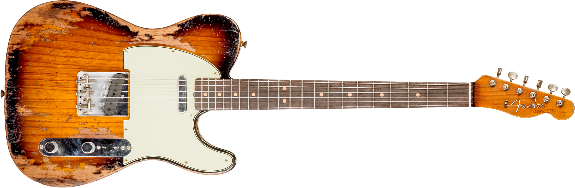 Fender Custom Shop Tele 1963 2s Ht Rw #r136206 - Super Heavy Relic 2-color Sunburst - Televorm elektrische gitaar - Main picture