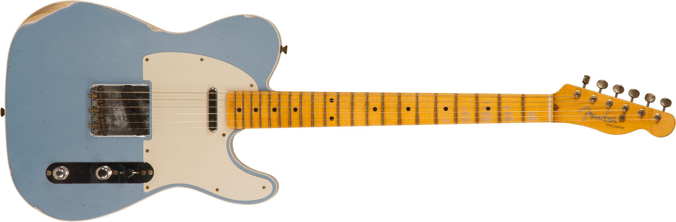 Fender Custom Shop Tele Custom Tomatillo 2s Ht Mn #r110879 - Relic Lake Placid Blue - Televorm elektrische gitaar - Main picture